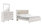 Altyra King Panel Bookcase Bed with Mirrored Dresser