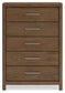 Cabalynn Queen Upholstered Bed with Mirrored Dresser and Chest